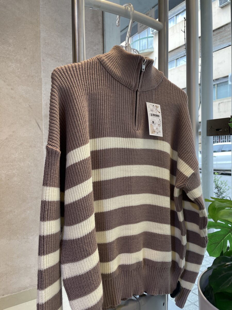 Sweater Cierre Rayado - Imagen 4